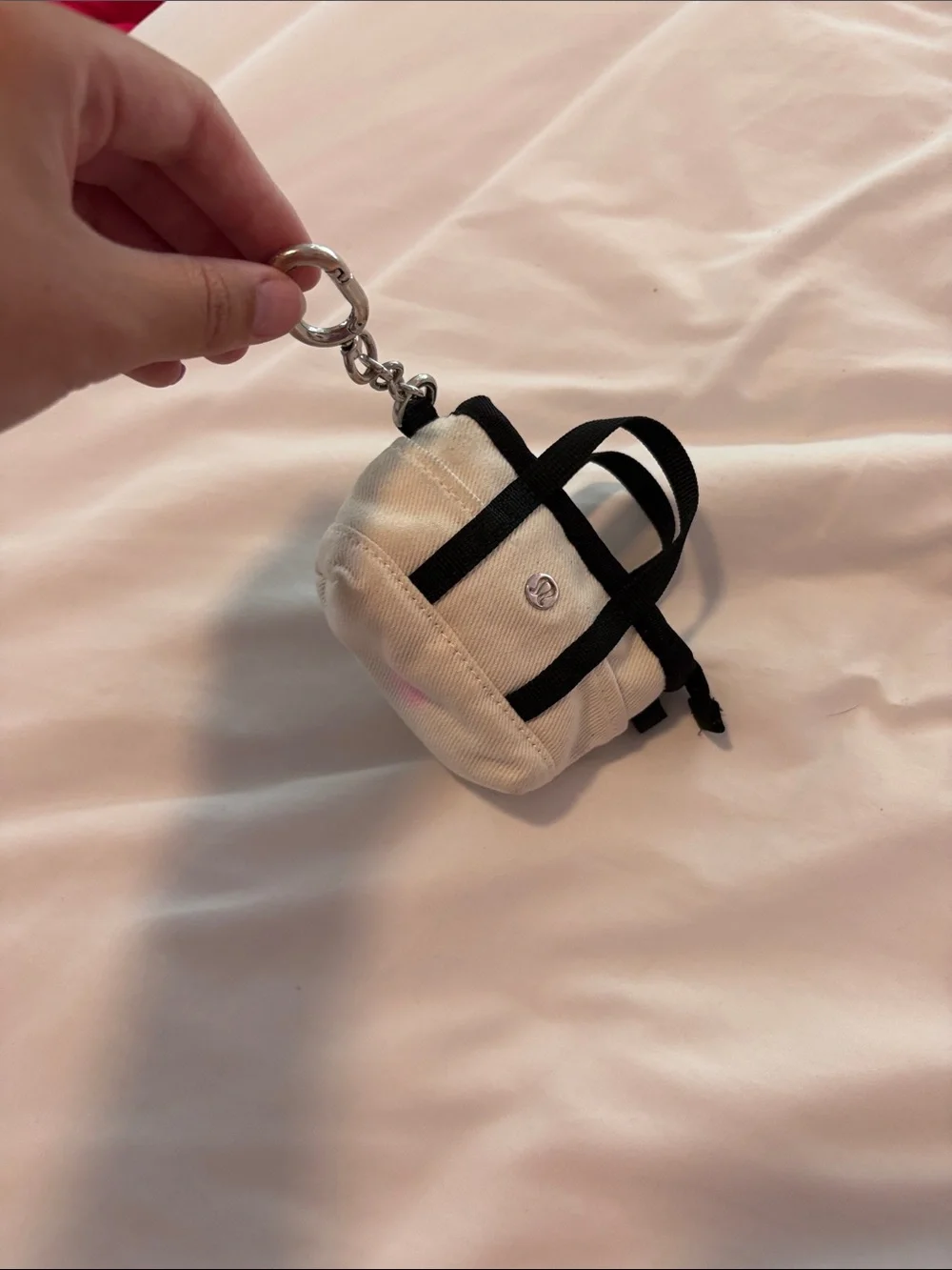 lululemon athletica White and Black Key/Card Holder Mini Tote